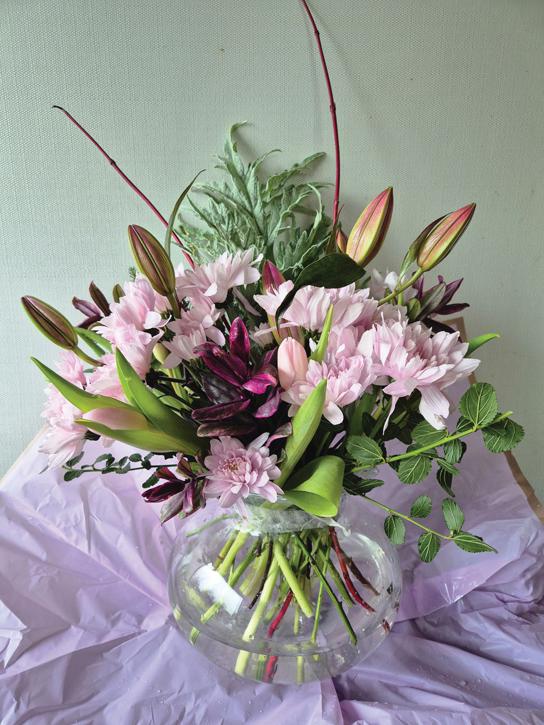 Olivias Flowers glass jar with flowers