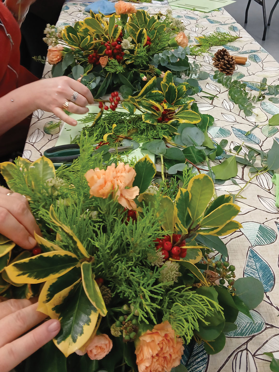 Olivias Flowers Workshop arrangements on table